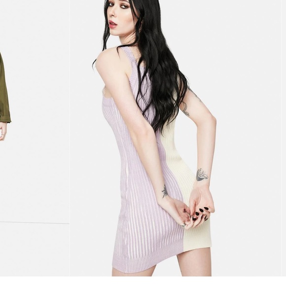 Dolls kill The Basics Colorblock Sweater Mini Dress medium - Picture 3 of 3